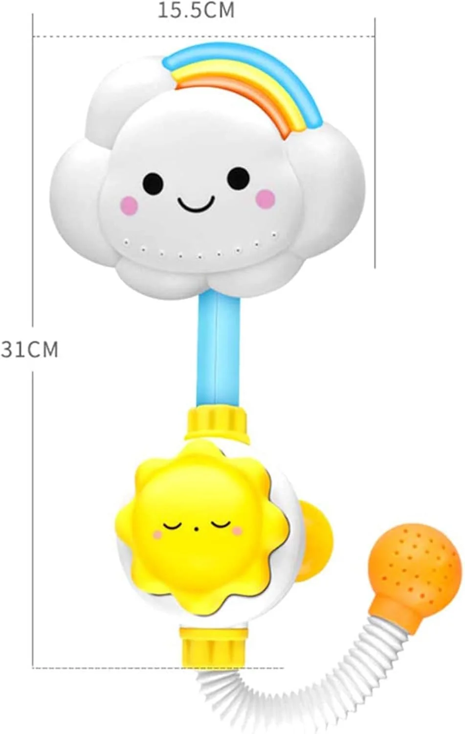 اسباب بازی حمام دلفینو برای کودکان نوپا، اسباب بازی دوش حمام کودک، اسباب بازی اسپری آب حمام، ابر دوست داشتنی رنگین کمان، شیر دوش آب پاش برای کودکان نوپا، اسباب بازی حمام ابری کودک