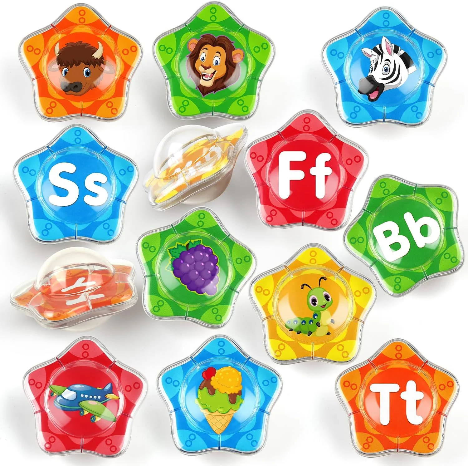 اسباب بازی های حمام ستاره دریایی شناور Coogam، مجموعه 26 عددی حروف الفبا برای وان حمام، اسباب بازی استخر آبی آموزشی مونته سوری، فعالیت های یادگیری اسباب بازی دوش، هدیه برای کودکان پیش دبستانی 2 3 4 5 ساله