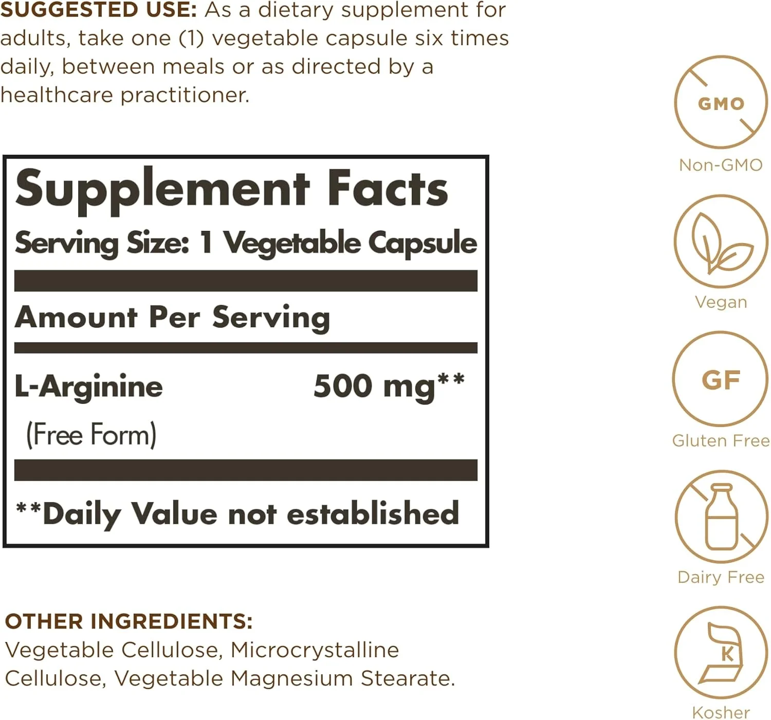 سولگار ال-آرژنین 500 میلی گرم کپسول گیاهی، 100 عدد سولگار ال-آرژنین 500 میلی گرم کپسول گیاهی، 100 عدد