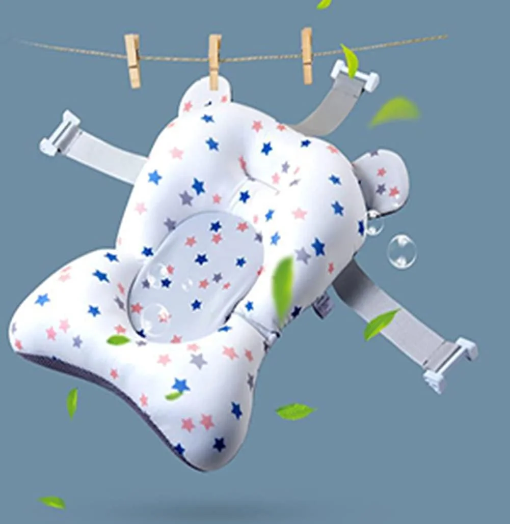 فقط پد بالشتک حمام نوزاد، تخت حمام نوزاد قابل تنظیم، تشک حمام نرم و ضد لغزش، پشتیبانی از وان نوزاد، صندلی حمام تاشو، بالش پشت نوزاد، پد شناور نوزاد، 0-12 ماه، بدون وان