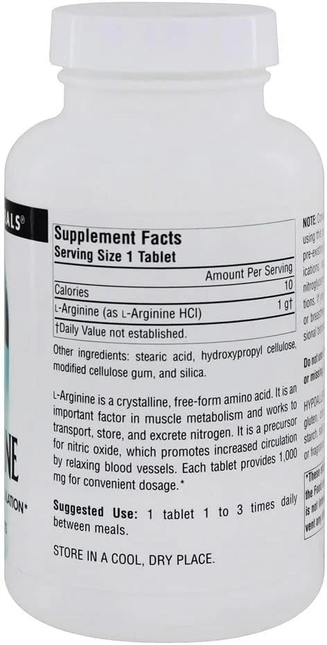 ال-آرژنین 1000 میلی گرمی Source Naturals، 100 قرص