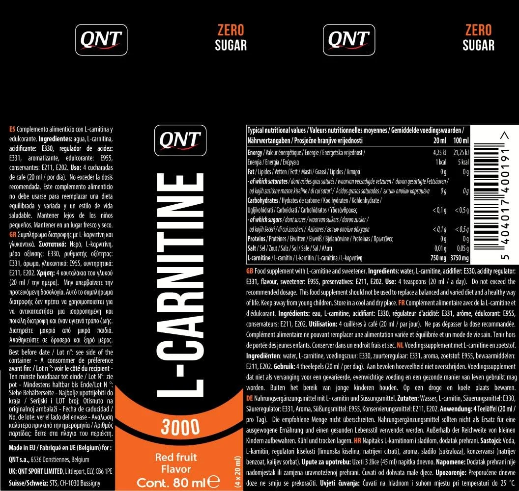 کیو ان تی ال-کارنیتین 3000 میلی گرم شات 80 میلی لیتری - بسته 12 عددی - طعم میوه قرمز کیو ان تی ال-کارنیتین 3000 میلی گرم شات 80 میلی لیتری - بسته 12 عددی - طعم میوه قرمز