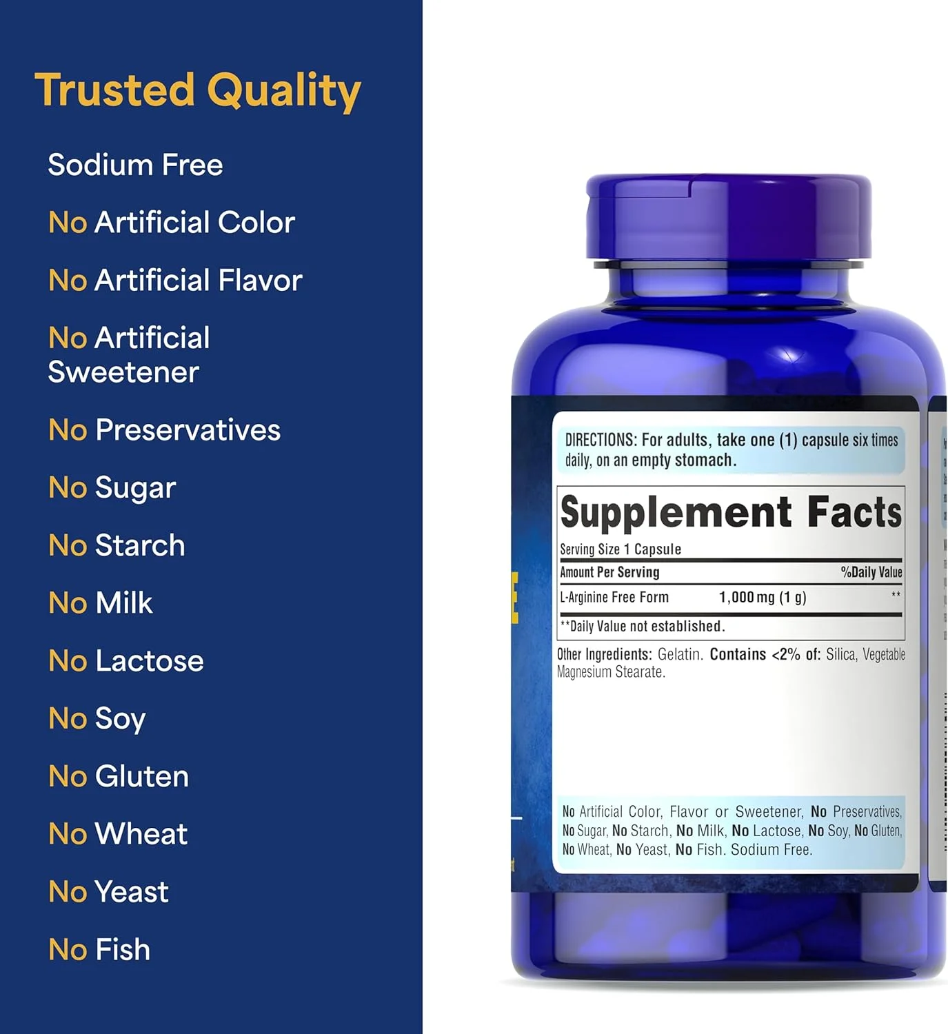 کپسول های ال آرژنین 1000 میلی گرم پیوریتنز پراید، 100 عدد کپسول های ال آرژنین 1000 میلی گرم پیوریتنز پراید، 100 عدد