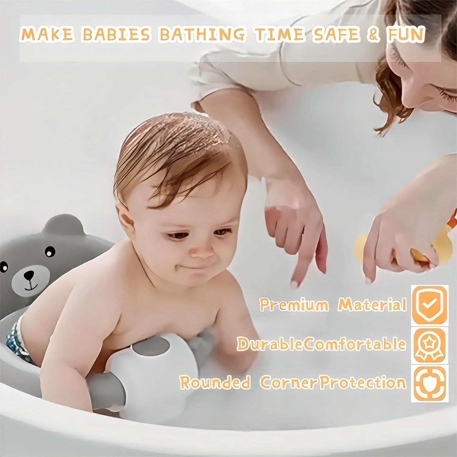 صندلی حمام کودک Beauenty - صندلی وان ایمن و ضد لغزش برای نوزادان، 6+ ماه، صندلی وان جمع و جور کودک نوپا با کوسن نرم و 4 فنجان مکش، ضد لغزش، جداشدنی، مناسب برای زمان حمام نوزاد (خاکستری) صندلی حمام کودک Beauenty - صندلی وان ایمن و ضد لغزش برای نوزادان، 6+ ماه، صندلی وان جمع و جور کودک نوپا با کوسن نرم و 4 فنجان مکش، ضد لغزش، جداشدنی، مناسب برای زمان حمام نوزاد (خاکستری)