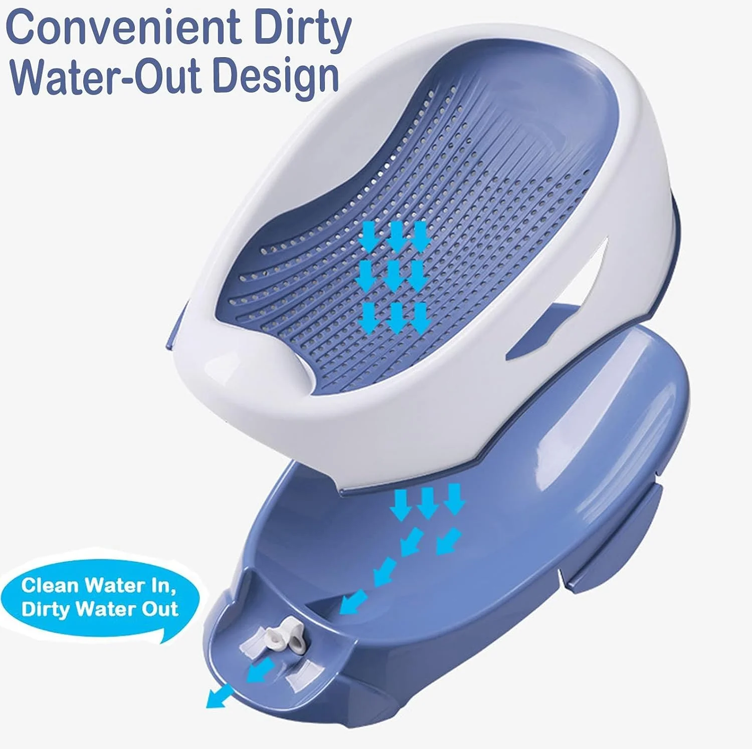 وان حمام کودک U HOOME، وان حمام ضد لغزش و ضد آب برای نوزاد، مناسب برای نوزادان 0 تا 6 ماهه، توری حمام نوزاد، نگهدارنده درازکش، تشک حمام