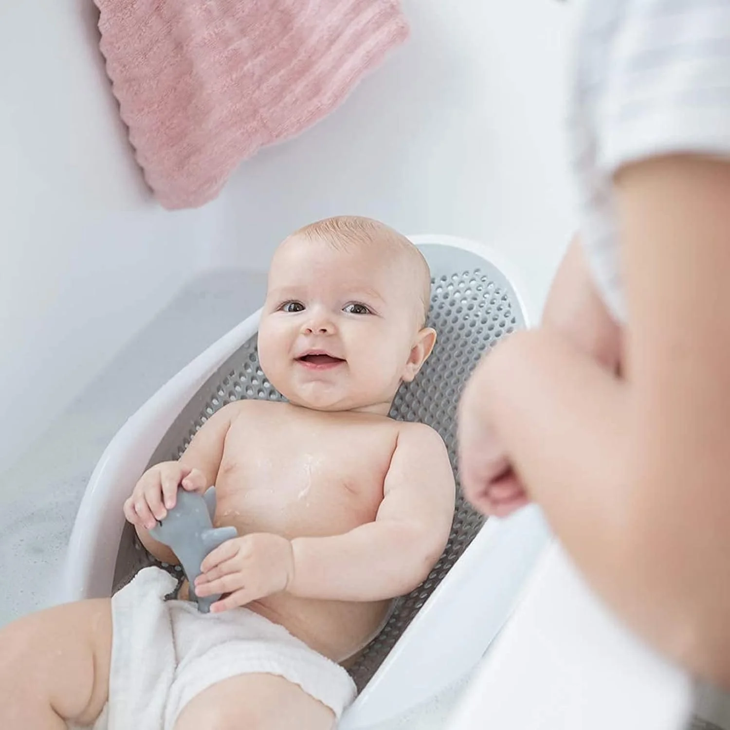 تکیه گاه حمام کودک Beauenty، تکیه گاه حمام نوزاد برای کودکان نوپا، صندلی نرم حمام نوزاد تازه متولد شده، قفسه دوش، صندلی وان کودک تنفسی (خاکستری) تکیه گاه حمام کودک Beauenty، تکیه گاه حمام نوزاد برای کودکان نوپا، صندلی نرم حمام نوزاد تازه متولد شده، قفسه دوش، صندلی وان کودک تنفسی (خاکستری)