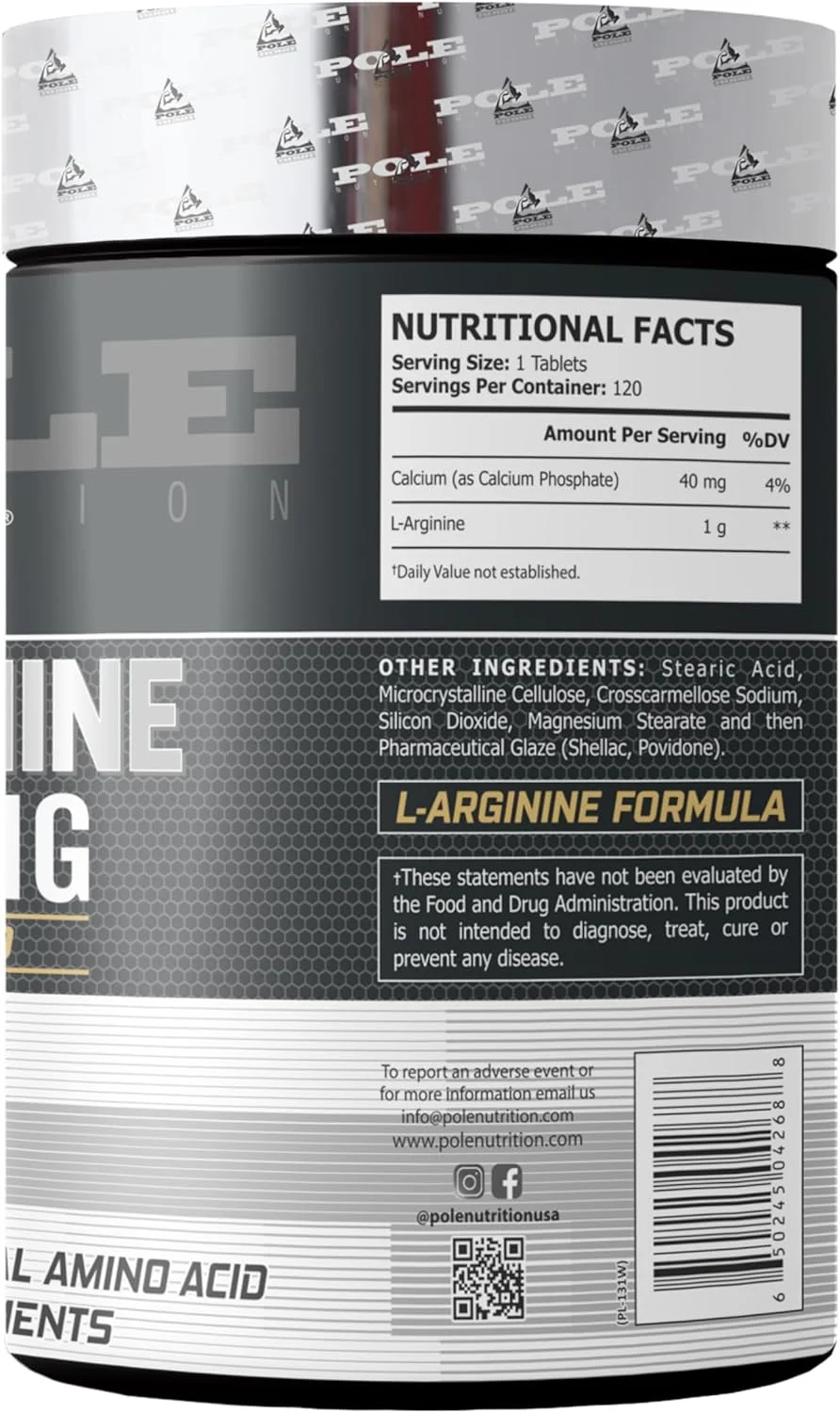 ال آرژنین 1000 میلی گرم Pole Nutrition | 120 سروینگ ال آرژنین 1000 میلی گرم Pole Nutrition | 120 سروینگ