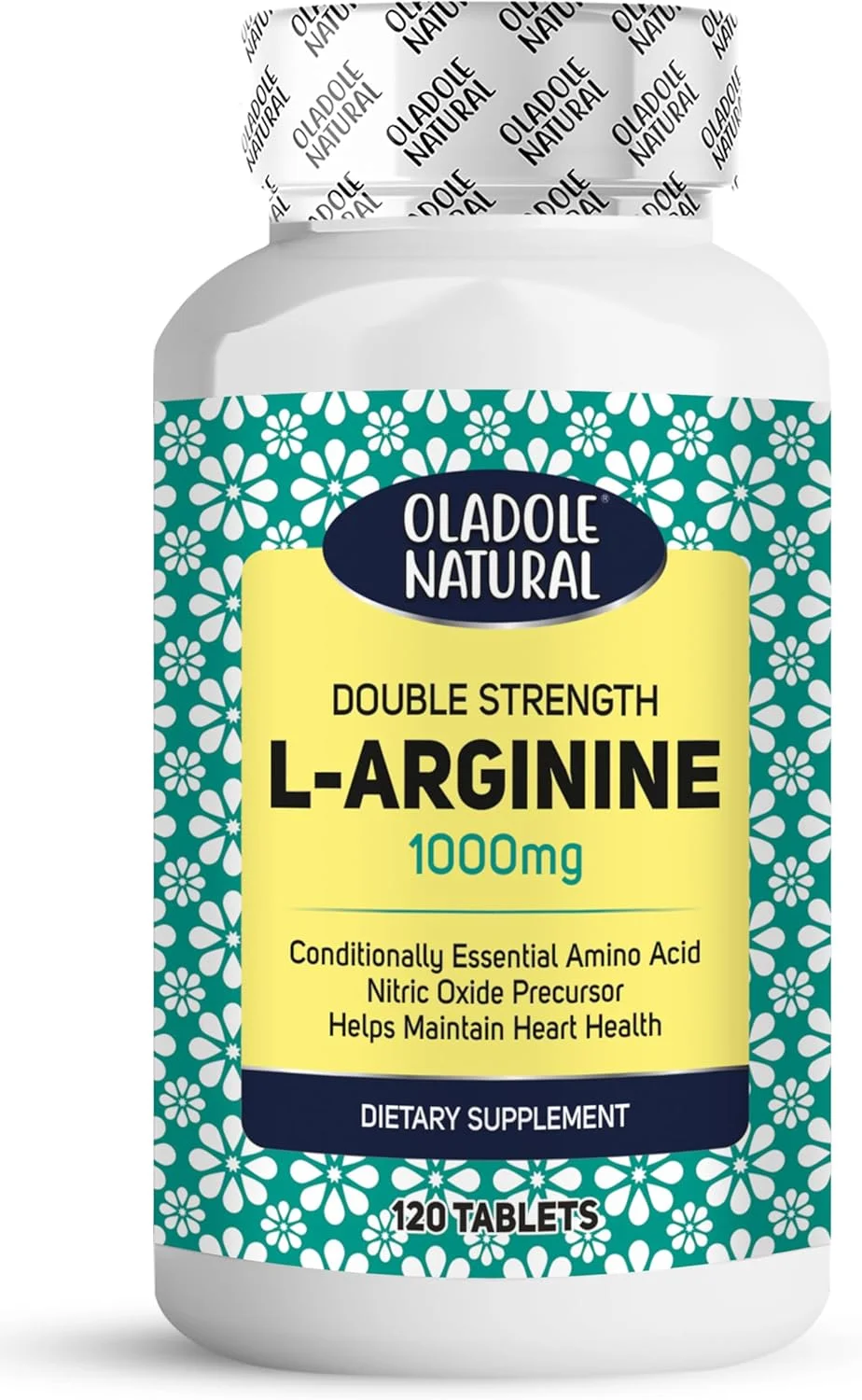 ال آرژنین دو برابر قوی اولادول نچرال (1000 میلی گرم) - 120 قرص | تقویت کننده اکسید نیتریک و اسید آمینه ضروری | بهبود سلامت قلب و عروق، گردش خون، رشد عضلات، انرژی و عملکرد ال آرژنین دو برابر قوی اولادول نچرال (1000 میلی گرم) - 120 قرص | تقویت کننده اکسید نیتریک و اسید آمینه ضروری | بهبود سلامت قلب و عروق، گردش خون، رشد عضلات، انرژی و عملکرد