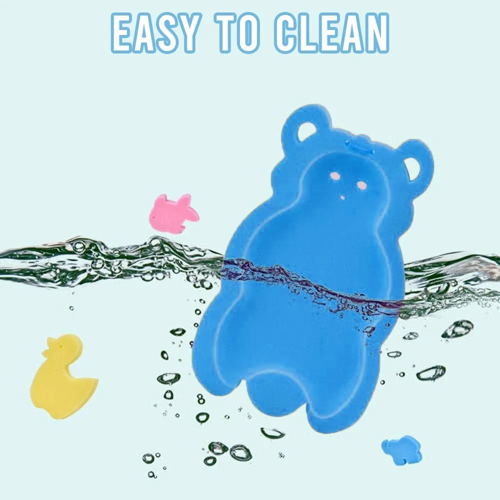 پد اسفنجی حمام کودک ضد لغزش AMERTEER مناسب وان | پد نرم برای حمام نوزاد و کودک نوپا | تشک حمام نرم برای لوازم ضروری حمام | لوازم جانبی حمام کودک - آبی