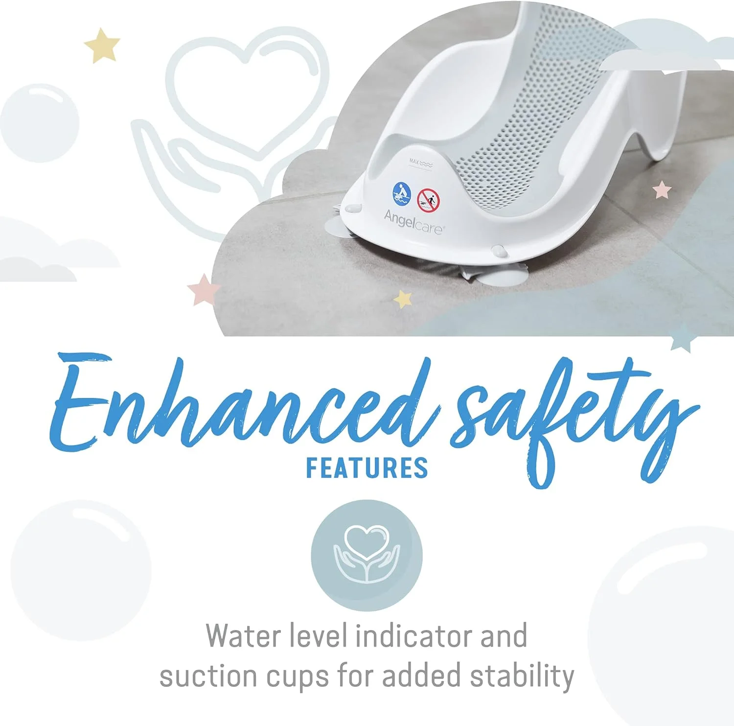 تکیه گاه حمام کودک آنجل کر، تکه ای 1، خاکستری، 1 عدد (بسته 1 عددی)