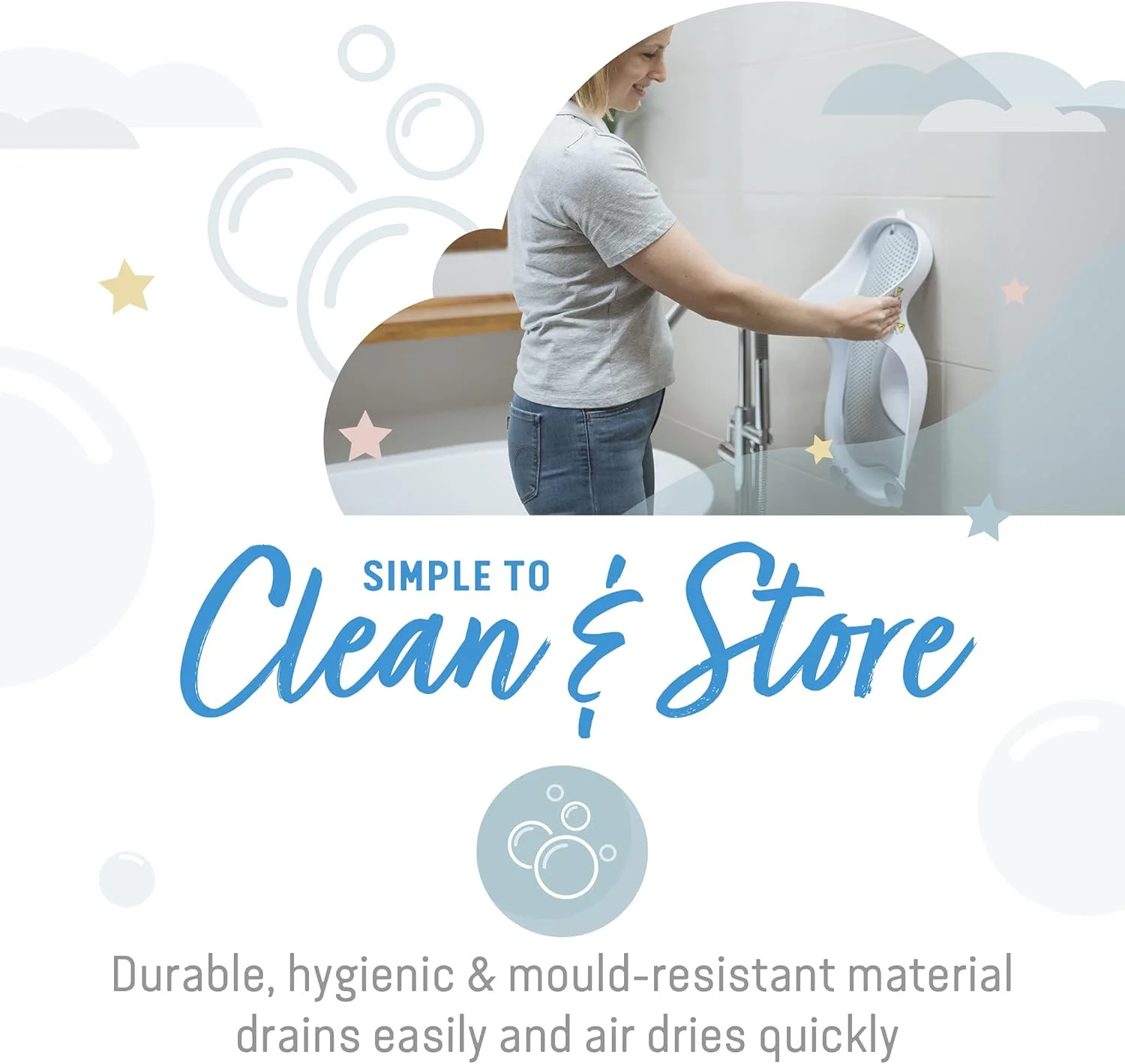 تکیه گاه حمام کودک آنجل کر، تکه ای 1، خاکستری، 1 عدد (بسته 1 عددی)