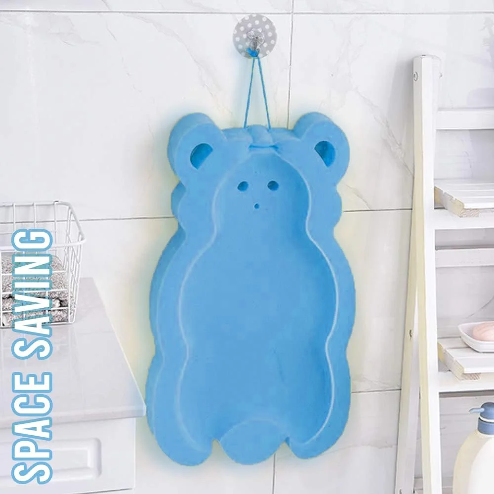 پد اسفنجی حمام کودک ضد لغزش AMERTEER مناسب وان | پد نرم برای حمام نوزاد و کودک نوپا | تشک حمام نرم برای لوازم ضروری حمام | لوازم جانبی حمام کودک - آبی