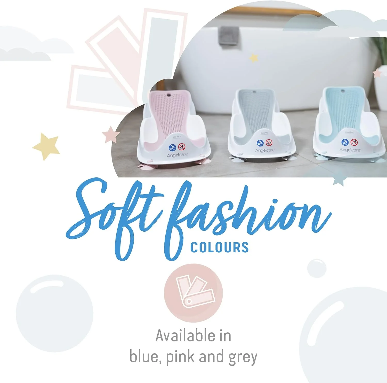 تکیه گاه حمام کودک آنجل کر، تکه ای 1، خاکستری، 1 عدد (بسته 1 عددی)