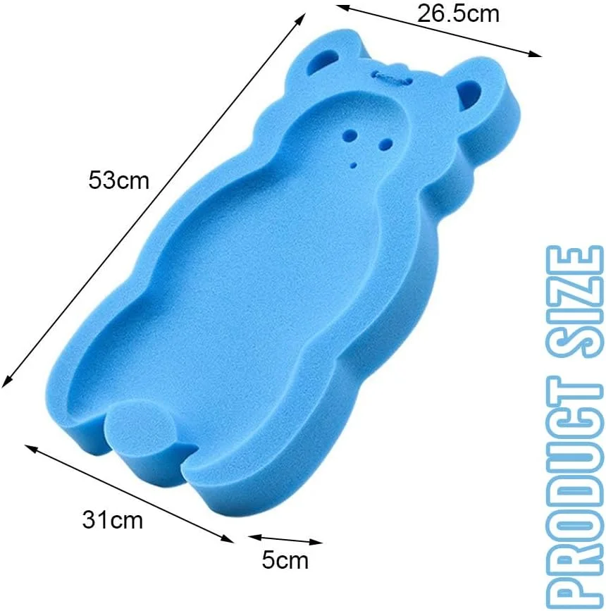 پد اسفنجی حمام کودک ضد لغزش AMERTEER مناسب وان | پد نرم برای حمام نوزاد و کودک نوپا | تشک حمام نرم برای لوازم ضروری حمام | لوازم جانبی حمام کودک - آبی