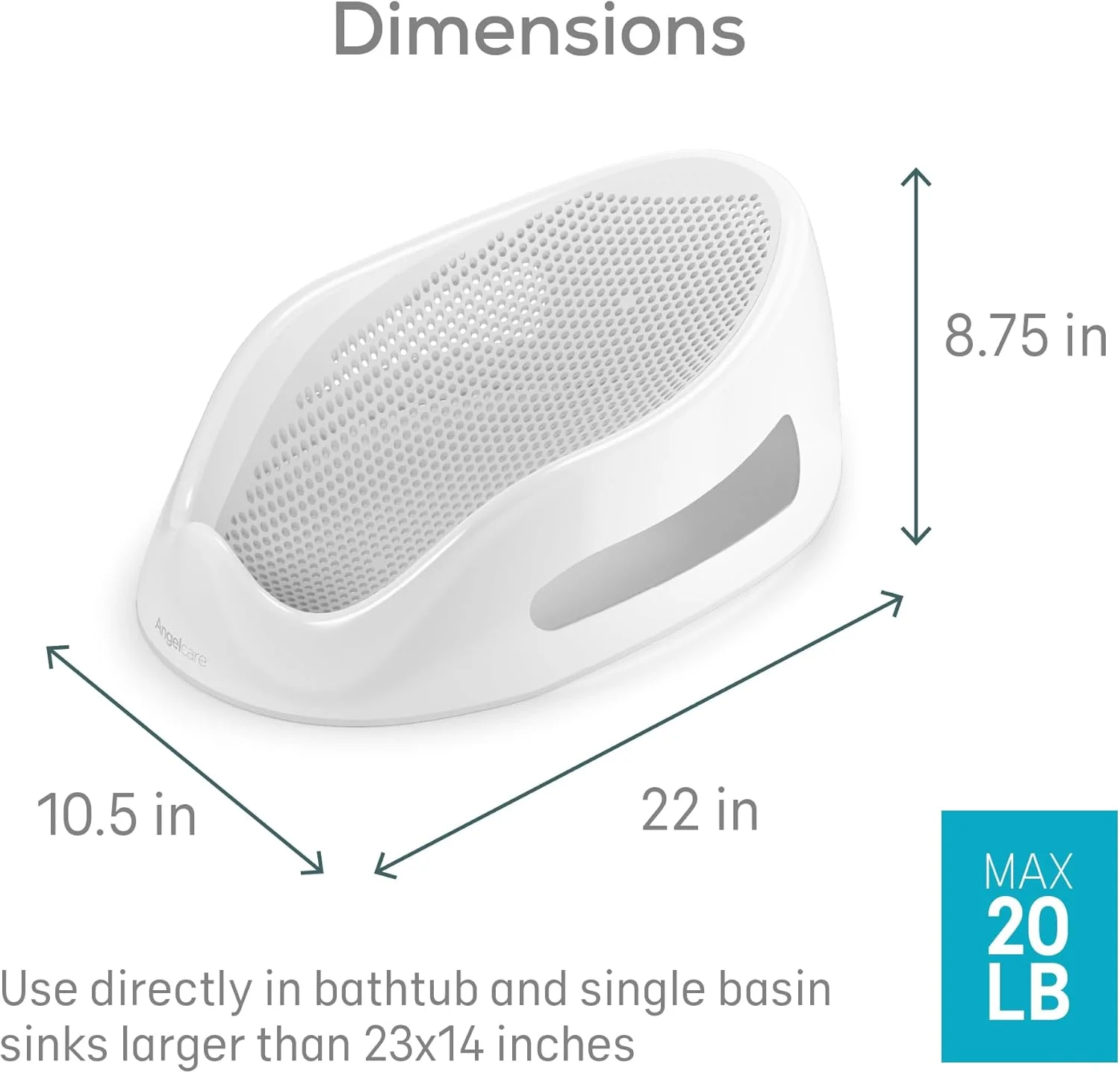تکیه گاه حمام کودک Angelcare، خاکستری تکیه گاه حمام کودک Angelcare، خاکستری