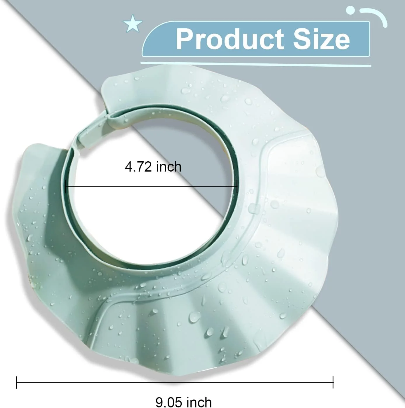 کلاه حمام کودک Azonee، محافظ شستشوی موی کودک قابل تنظیم، کلاه شامپو، محافظ حمام، کلاه آفتابگیر، محافظت از سر، چشم و گوش، ضد آب، کلاه حمام سیلیکونی نرم برای کودکان نوپا - آبی