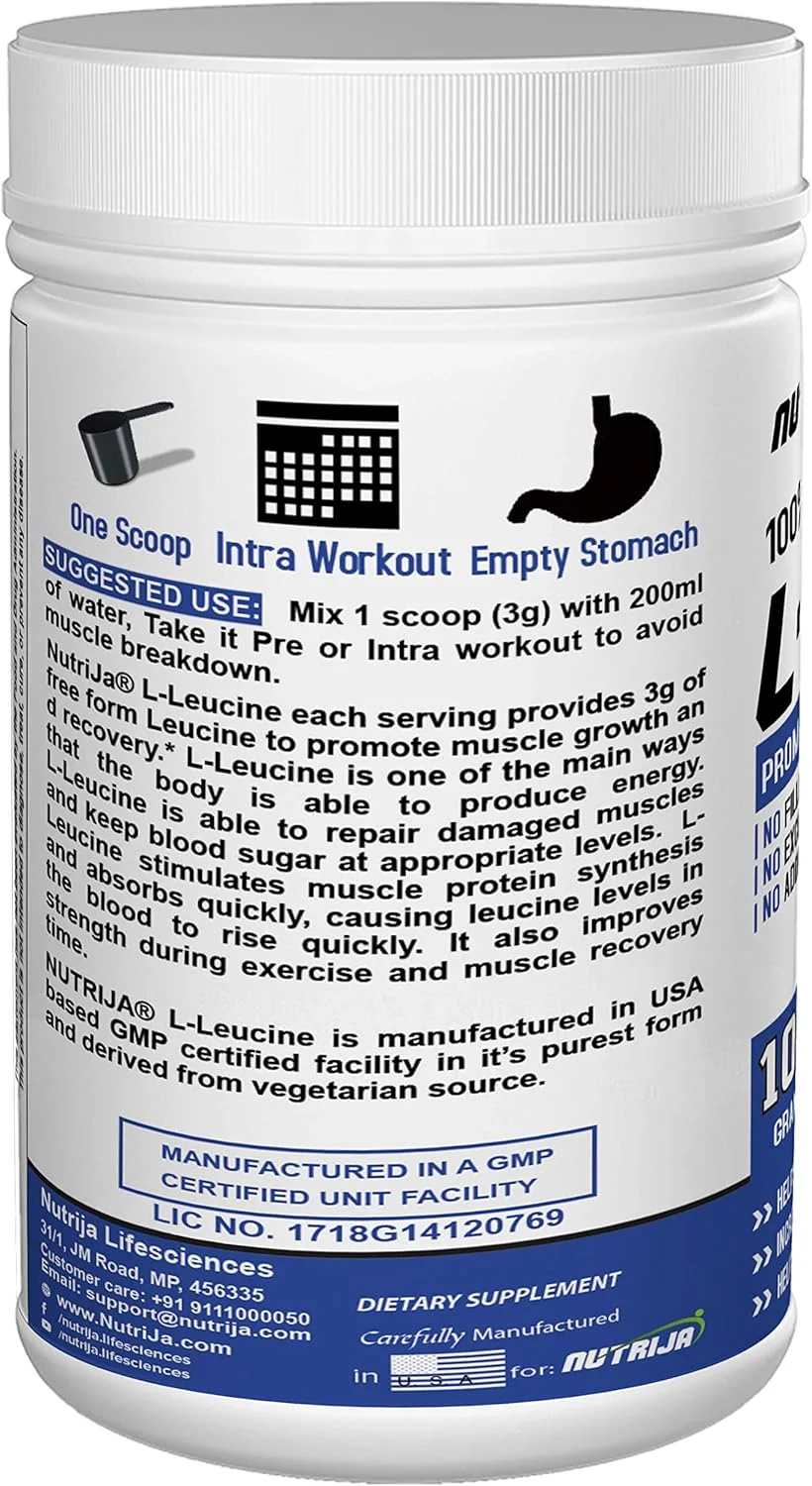 ناتریجا ال-لوسین - 100 گرم، 100% خالص و گرید USP - مکمل حین تمرین