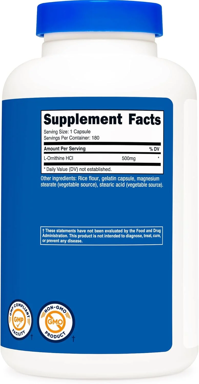 ال-اورنیتین 500 میلی گرم نوتریکوست، 180 کپسول - غیر GMO و بدون گلوتن ال-اورنیتین 500 میلی گرم نوتریکوست، 180 کپسول - غیر GMO و بدون گلوتن