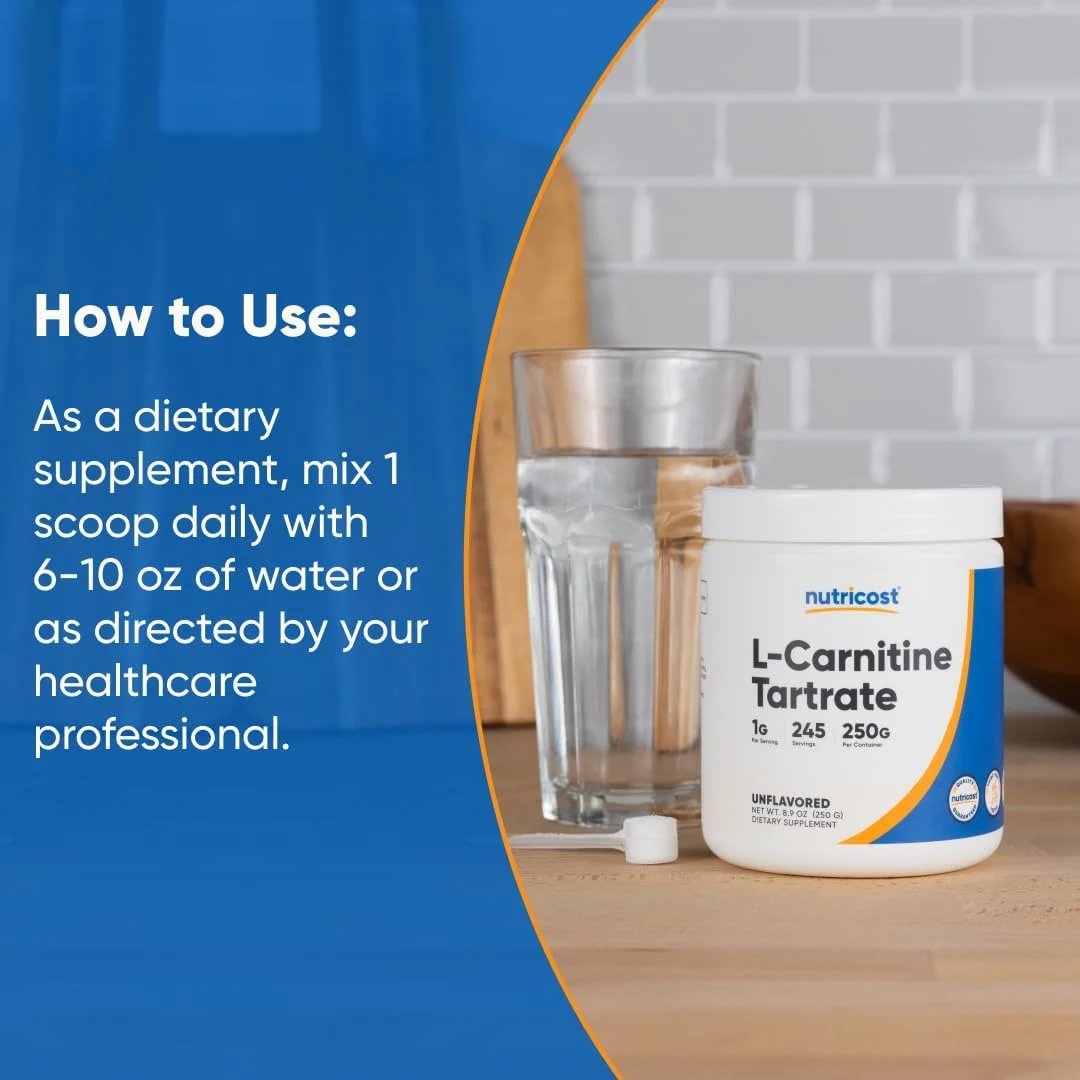 پودر ال-کارنیتین تارتارات نوتری‌کاست ۲۵۰ گرم