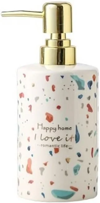 جامایع دستشویی حمام 400 میلی لیتر، محصولات سبک و لوکس دهانشویه برای حمام، جا مایع دستشویی سرامیکی، بطری فشاری، بطری خالی، جا مایع دستشویی مایع