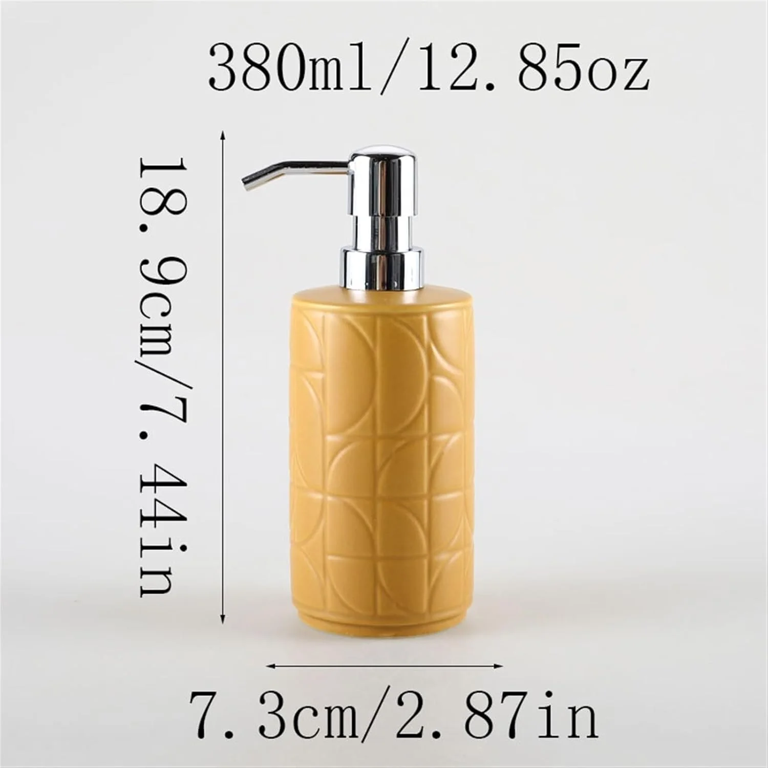 جامایع دستشویی پمپی مناسب حمام، آشپزخانه و اداره، 380 میلی لیتر، جامایع سرامیکی برای لوسیون، شامپو و نرم کننده