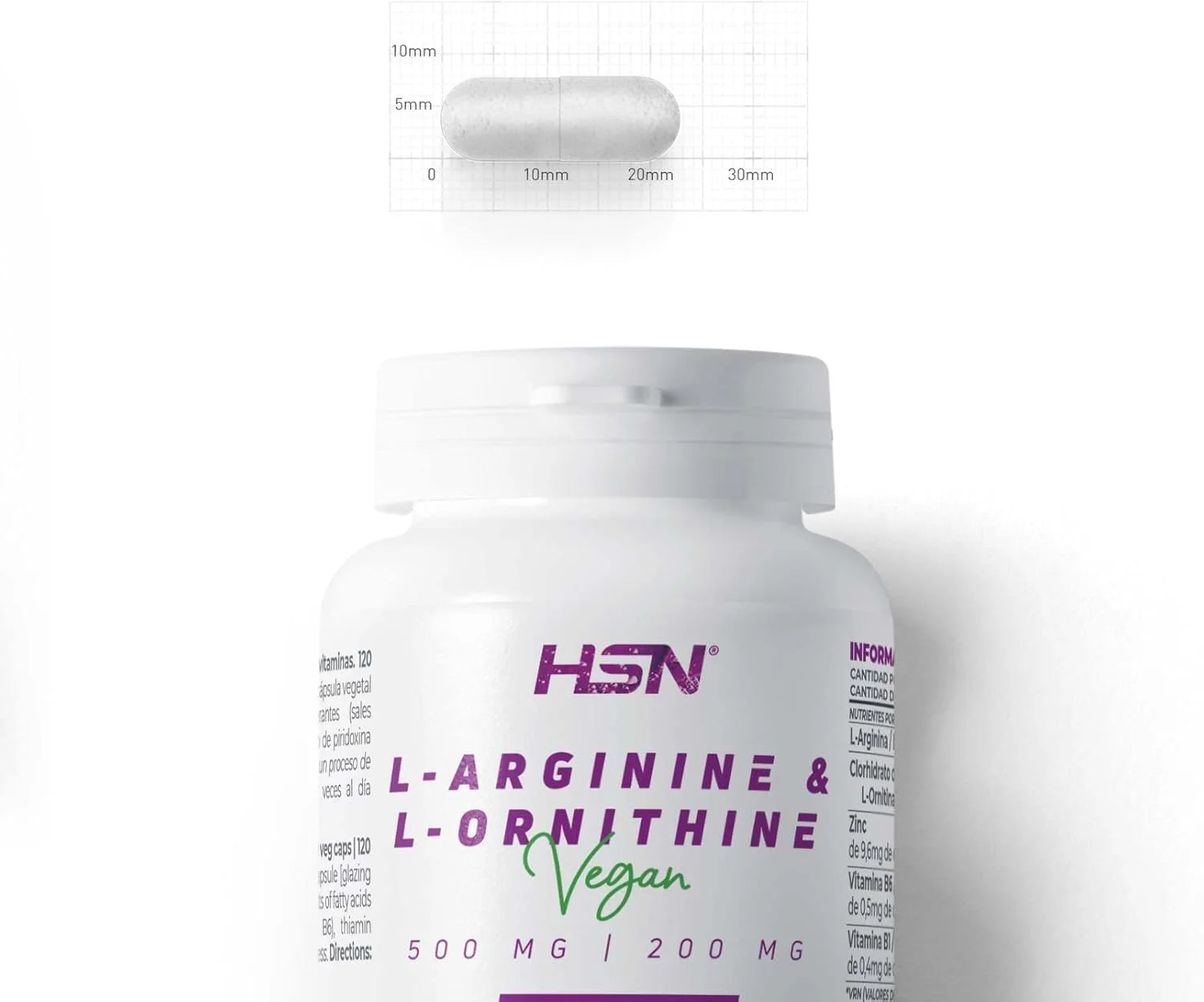 اچ اس ان اسنشیالز ال-آرژنین ال-اورنیتین 500 میلی گرم/200 میلی گرم - 120 کپسول گیاهی اچ اس ان اسنشیالز ال-آرژنین ال-اورنیتین 500 میلی گرم/200 میلی گرم - 120 کپسول گیاهی
