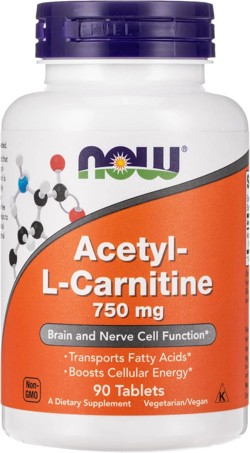 Now Foods استیل ال-کارنیتین 750 میلی گرم، آمینو اسید 90 قرص