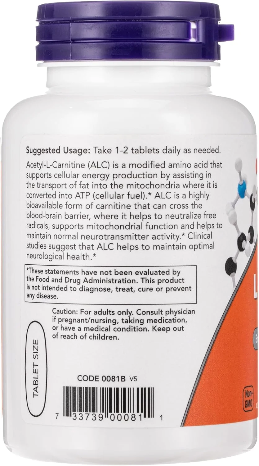 Now Foods استیل ال-کارنیتین 750 میلی گرم، آمینو اسید 90 قرص