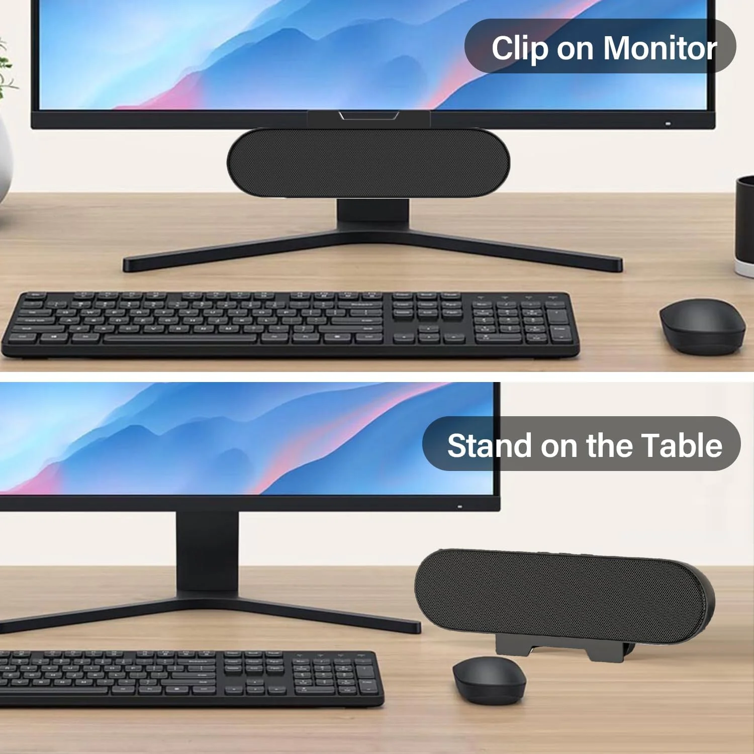 اسپیکر کامپیوتر ZETIY، اسپیکر USB کامپیوتر با ورودی USB، مینی ساندبار قابل حمل با طراحی گیره ای برای مانیتور، دسکتاپ، لپ تاپ، نوت بوک (مشکی) اسپیکر کامپیوتر ZETIY، اسپیکر USB کامپیوتر با ورودی USB، مینی ساندبار قابل حمل با طراحی گیره ای برای مانیتور، دسکتاپ، لپ تاپ، نوت بوک (مشکی)