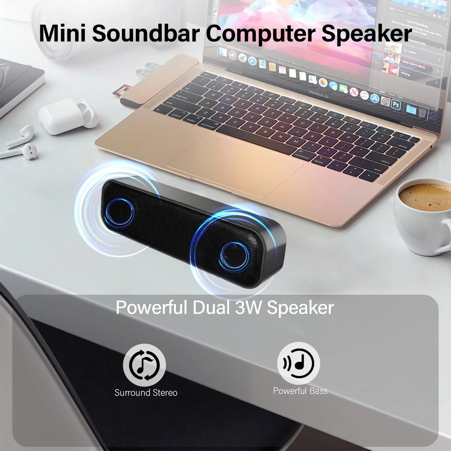 اسپیکر کامپیوتر ZETIY، اسپیکر USB برای کامپیوتر رومیزی، ویندوز، مک. مینی ساندبار قابل حمل - اتصال و پخش با کنترل صدا و دکمه قطع صدا (آداپتور USB-C به USB شامل می شود) اسپیکر کامپیوتر ZETIY، اسپیکر USB برای کامپیوتر رومیزی، ویندوز، مک. مینی ساندبار قابل حمل - اتصال و پخش با کنترل صدا و دکمه قطع صدا (آداپتور USB-C به USB شامل می شود)
