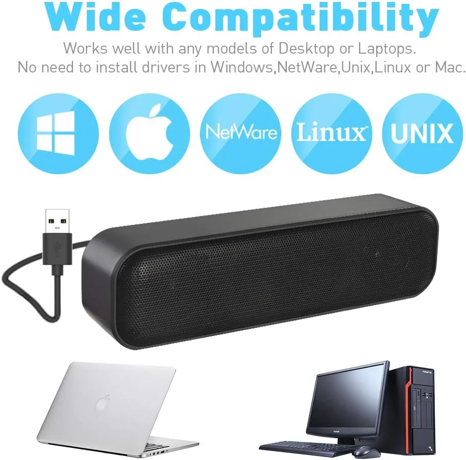 اسپیکر کامپیوتر ZETIY، اسپیکر USB برای کامپیوتر رومیزی، ویندوز، مک. مینی ساندبار قابل حمل - اتصال و پخش با کنترل صدا و دکمه قطع صدا (آداپتور USB-C به USB شامل می شود) اسپیکر کامپیوتر ZETIY، اسپیکر USB برای کامپیوتر رومیزی، ویندوز، مک. مینی ساندبار قابل حمل - اتصال و پخش با کنترل صدا و دکمه قطع صدا (آداپتور USB-C به USB شامل می شود)