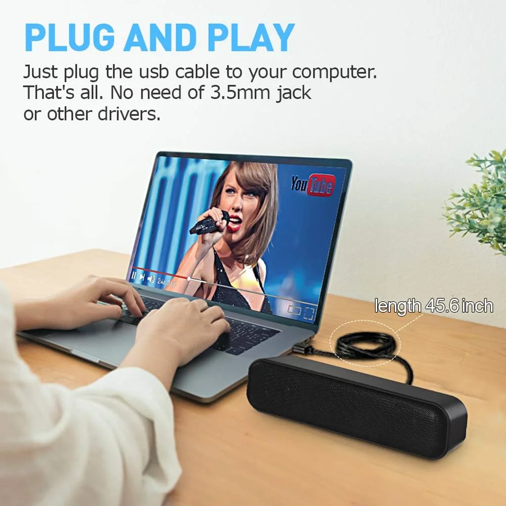 اسپیکر کامپیوتر ZETIY، اسپیکر USB برای کامپیوتر رومیزی، ویندوز، مک. مینی ساندبار قابل حمل - اتصال و پخش با کنترل صدا و دکمه قطع صدا (آداپتور USB-C به USB شامل می شود) اسپیکر کامپیوتر ZETIY، اسپیکر USB برای کامپیوتر رومیزی، ویندوز، مک. مینی ساندبار قابل حمل - اتصال و پخش با کنترل صدا و دکمه قطع صدا (آداپتور USB-C به USB شامل می شود)