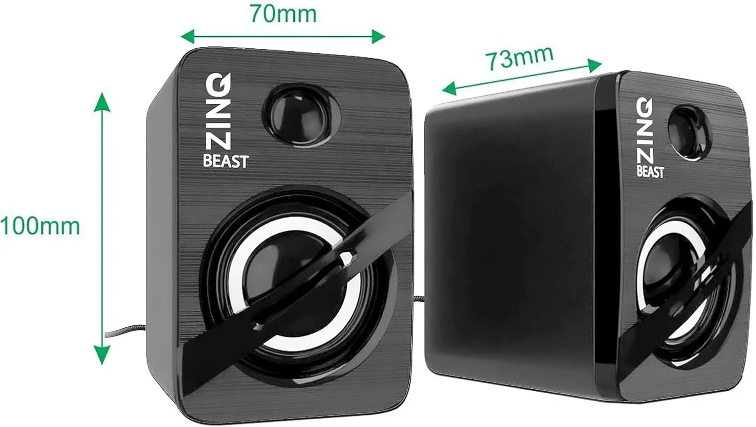 اسپیکر چند رسانه ای قابل حمل زینکیو تکنولوژی مدل Beast با پورت USB 2.0 برای لپ تاپ/کامپیوتر، دارای ورودی AUX، بیس عمیق، چراغ های LED و ورودی صدای 3.5 میلی متری (مشکی) اسپیکر چند رسانه ای قابل حمل زینکیو تکنولوژی مدل Beast با پورت USB 2.0 برای لپ تاپ/کامپیوتر، دارای ورودی AUX، بیس عمیق، چراغ های LED و ورودی صدای 3.5 میلی متری (مشکی)