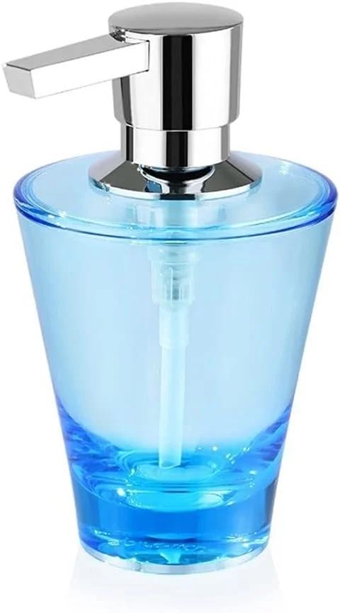جا مایع صابون حمام با سر پمپ آبکاری شده ABS و بطری پخش کننده مایع صابون مناسب برای حمام (آبی)