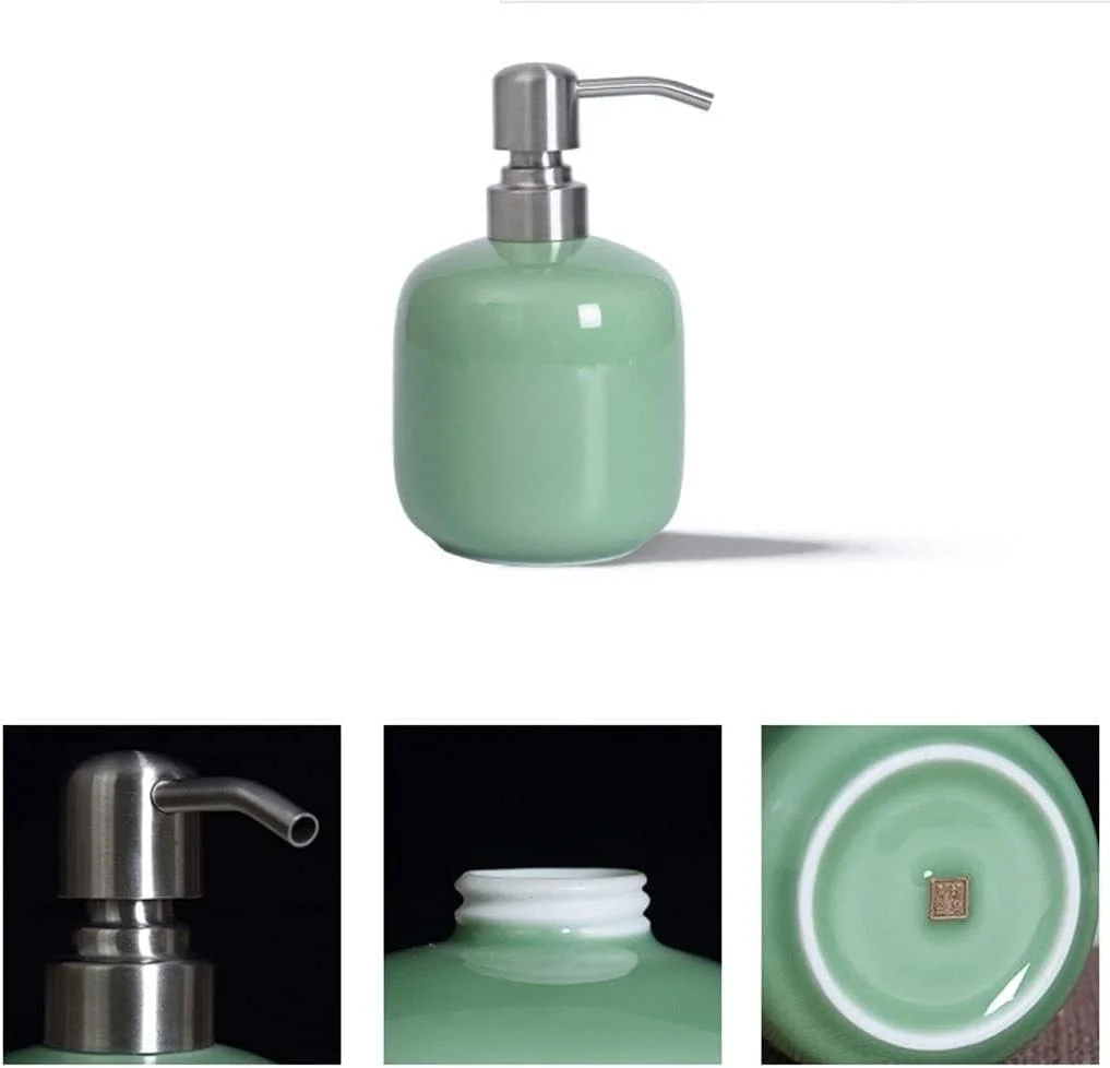 جا مایع صابون، جا لوسیون صابون، جا مایع دستشویی رترو، جا مایع دستشویی سرامیکی گرد قابل شارژ برای آشپزخانه، حمام، سینک، جا مایع فوم، جا مایع صابون K جا مایع صابون، جا لوسیون صابون، جا مایع دستشویی رترو، جا مایع دستشویی سرامیکی گرد قابل شارژ برای آشپزخانه، حمام، سینک، جا مایع فوم، جا مایع صابون K
