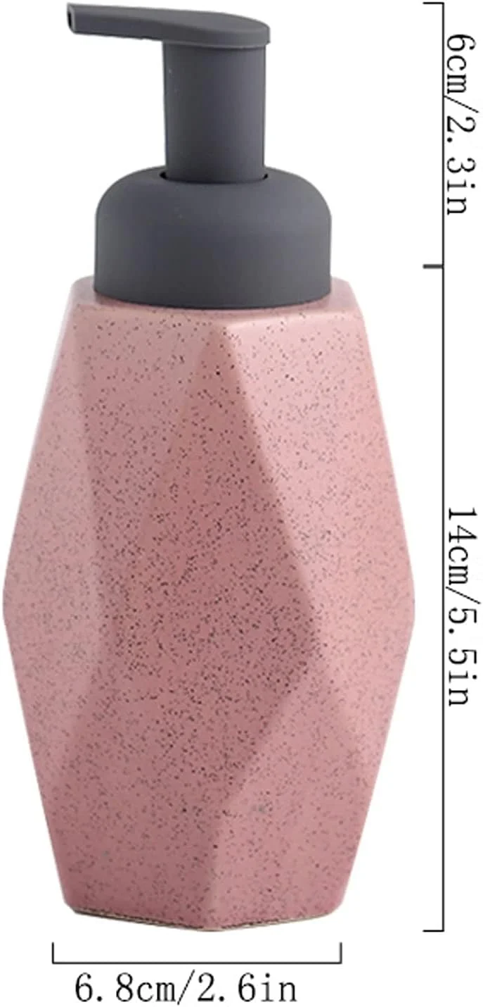 جا مایع دستشویی سرامیکی مناسب حمام، جا مایع قابل شارژ برای روی میز حمام، بطری پمپ جا مایع برای سینک آشپزخانه (مشکی)