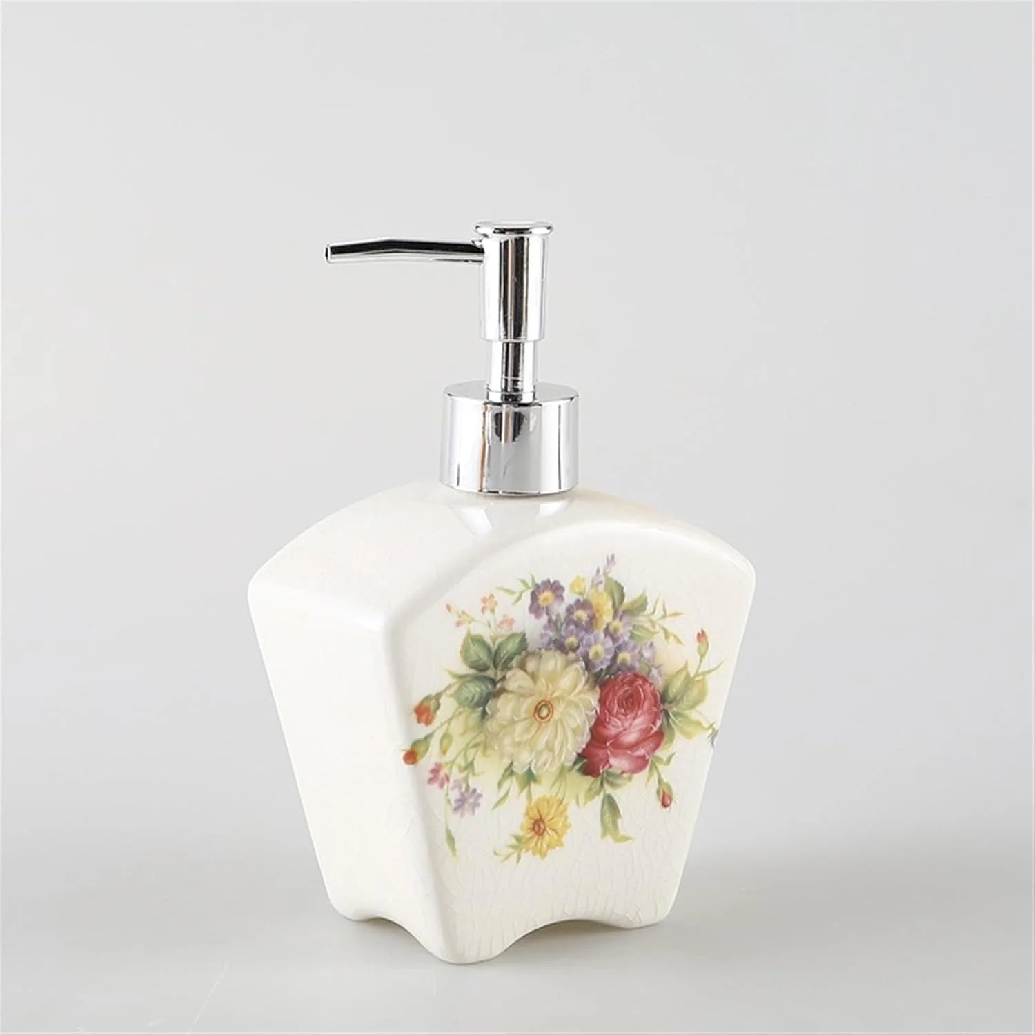 جامایع دستشویی سرامیکی سفید با طرح گل، مناسب برای حمام، آشپزخانه و سینک ظرفشویی