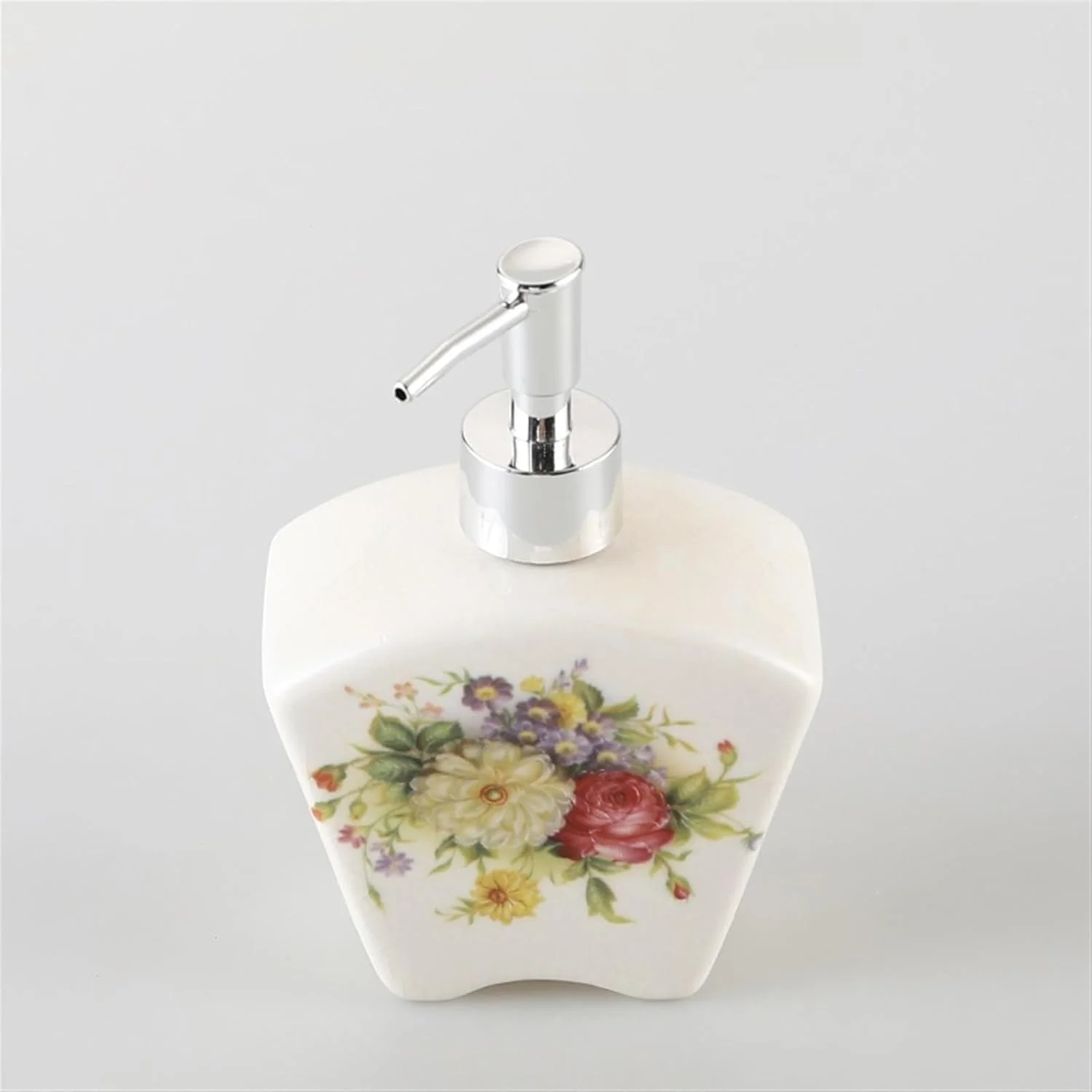 جامایع دستشویی سرامیکی سفید با طرح گل، مناسب برای حمام، آشپزخانه و سینک ظرفشویی