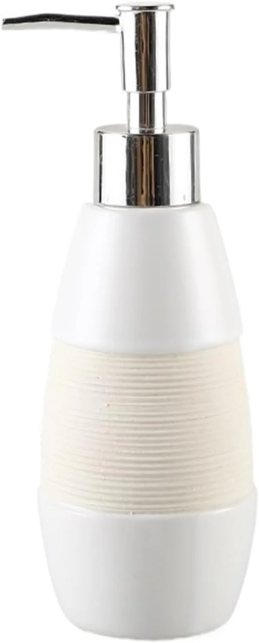 ظرف صابون مایع دستشویی، بطری لوسیون دست سفید برس خورده 300 میلی لیتری با پمپ، ظرف لوسیون، شیشه صابون مایع قابل پر کردن، پخش کننده رزینی برای حمام و آشپزخانه