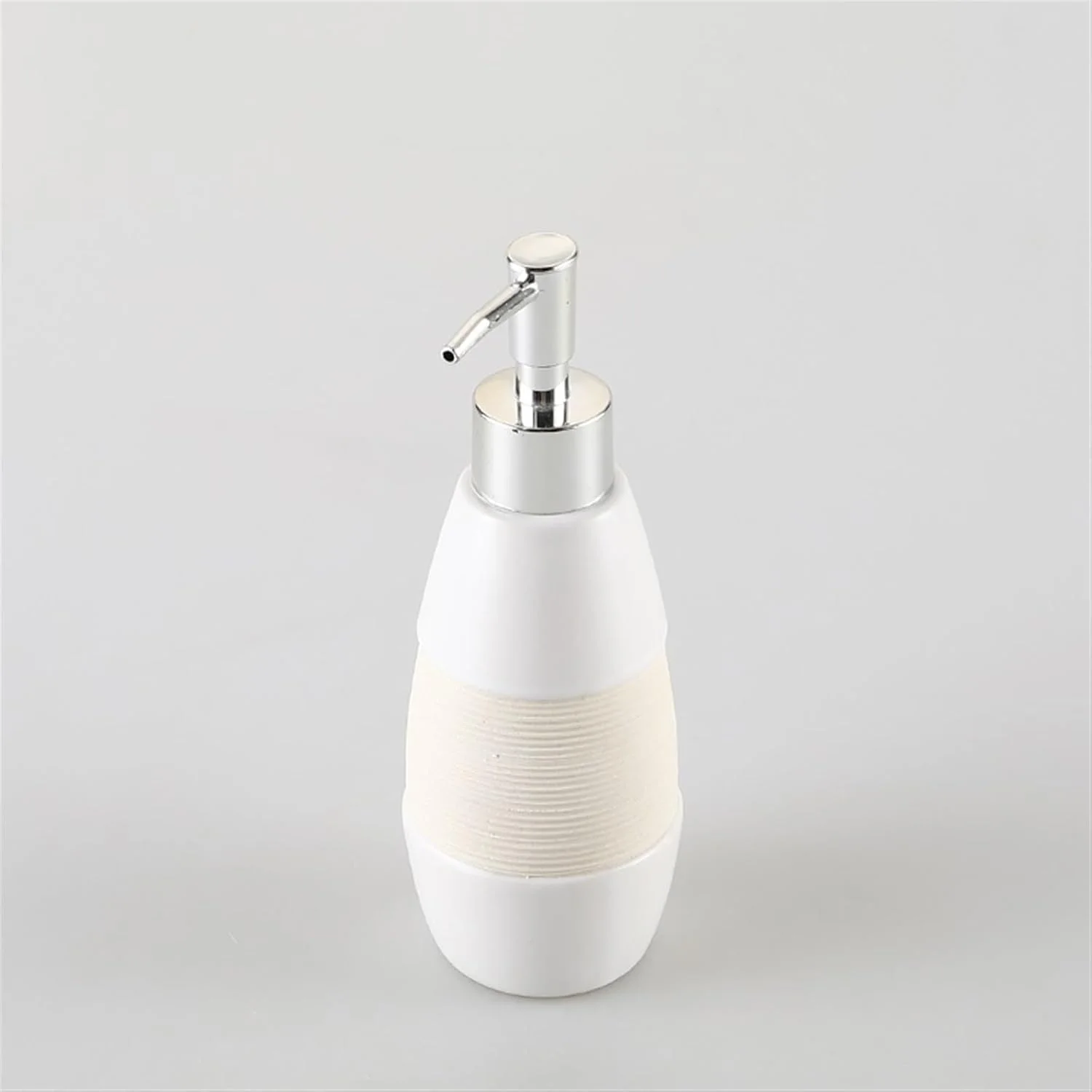ظرف صابون مایع دستشویی، بطری لوسیون دست سفید برس خورده 300 میلی لیتری با پمپ، ظرف لوسیون، شیشه صابون مایع قابل پر کردن، پخش کننده رزینی برای حمام و آشپزخانه