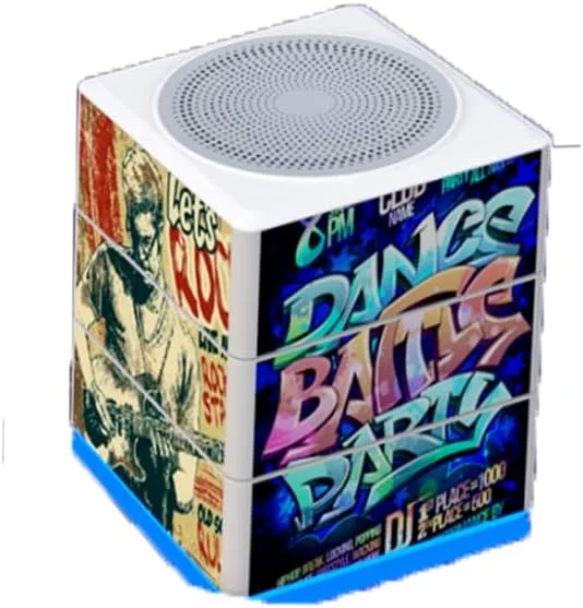 اسپیکر هوشمند مکعبی با هوش مصنوعی، امکان سفارشی سازی تصاویر روی بدنه