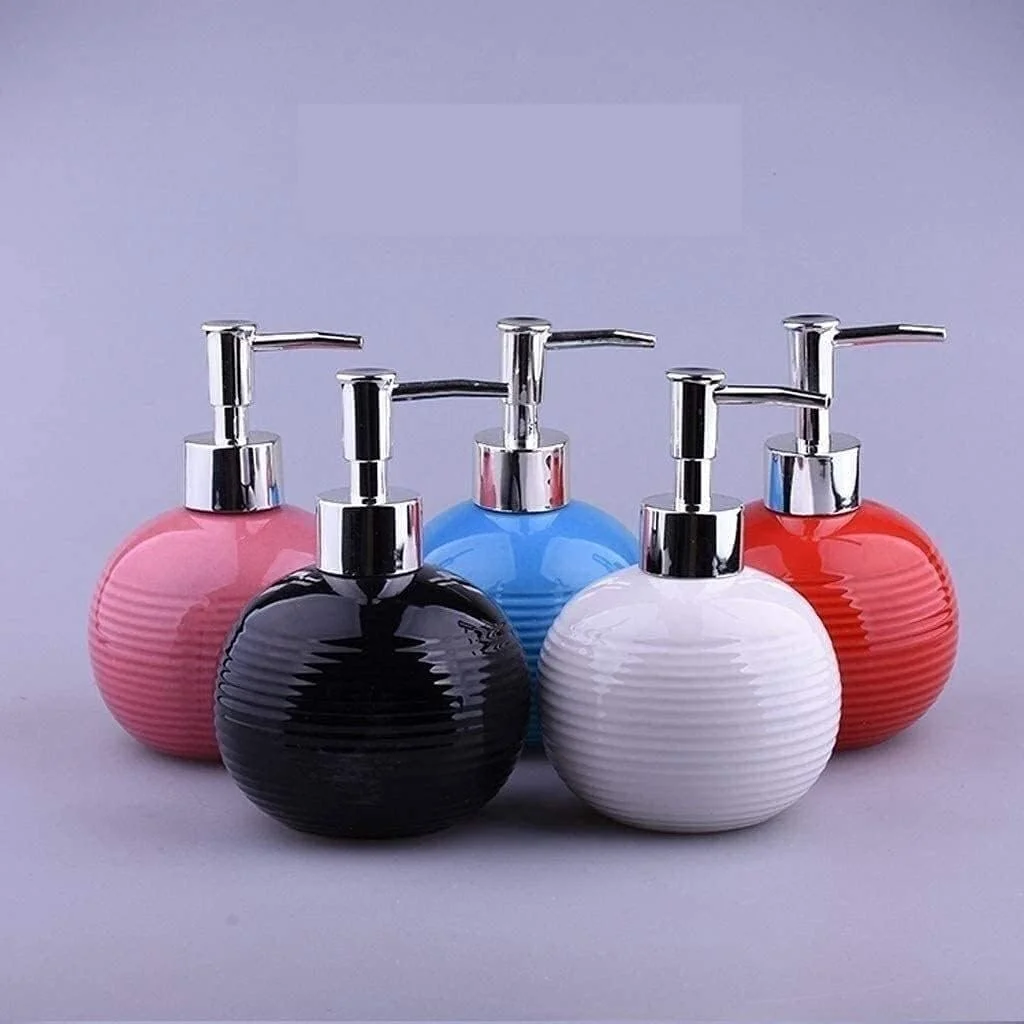 جا مایع دستشویی سرامیکی پمپی، بطری مایع دستشویی، بطری لوسیون، مناسب حمام و دستشویی