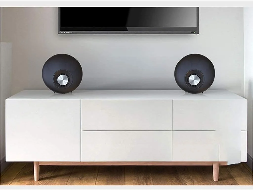 اسپیکر بلوتوثی قابل حمل HANEFRE، مگافون ستونی قدرتمند، جعبه صدای باس هوشمند، گیرنده استریو بی سیم برای خانه (مشکی)