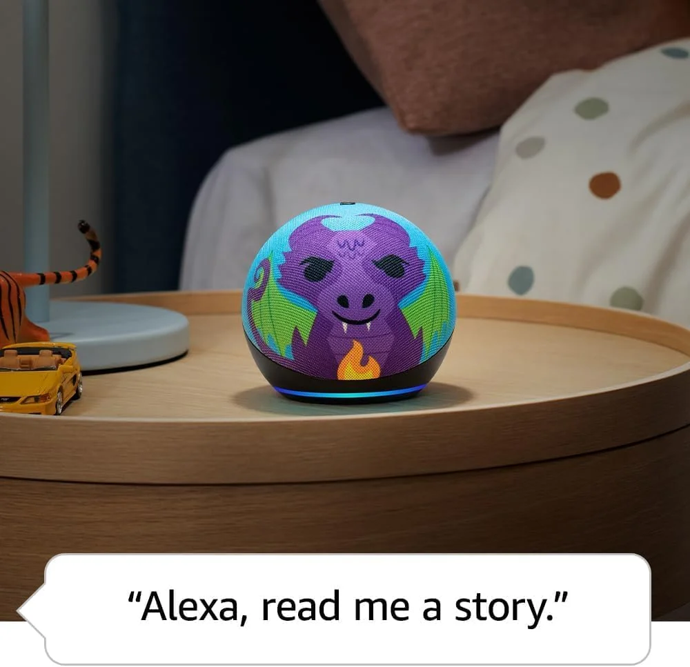 E.c.h.o D.o.t Kids Dragon (جدیدترین نسل) | بلندگوی هوشمند Wi-Fi و بلوتوث با A.l.e.x.a توسط A.m.a.z.o.n - اورجینال نو