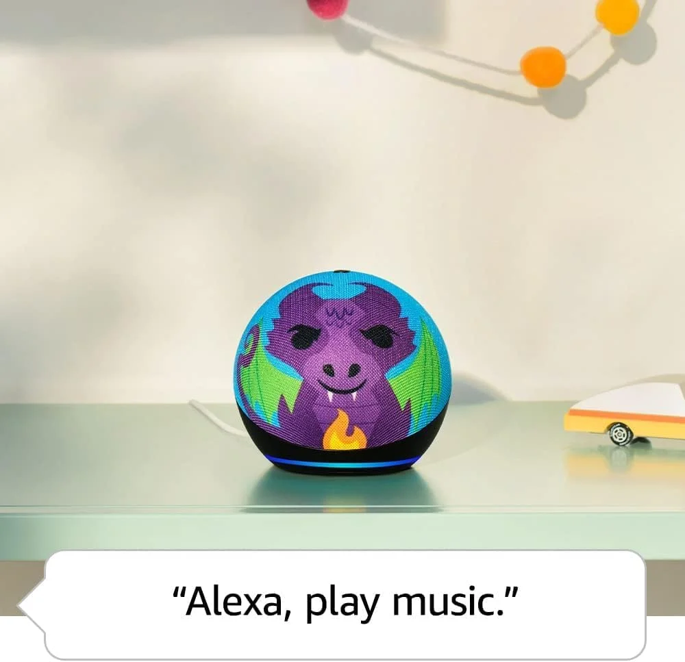 E.c.h.o D.o.t Kids Dragon (جدیدترین نسل) | بلندگوی هوشمند Wi-Fi و بلوتوث با A.l.e.x.a توسط A.m.a.z.o.n - اورجینال نو