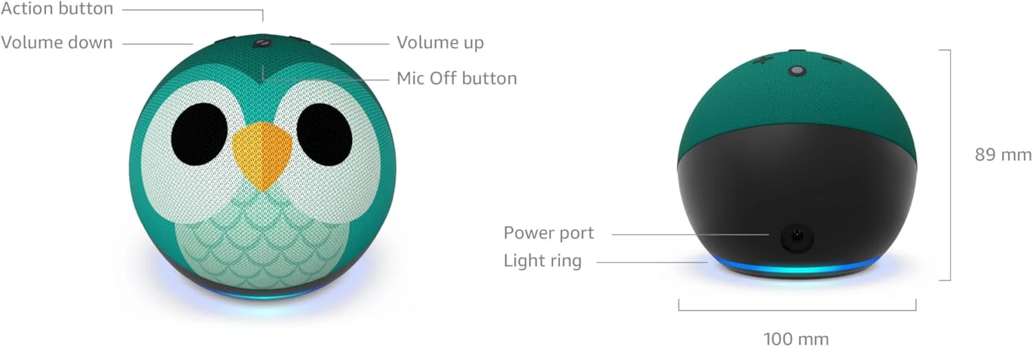 E.c.h.o D.o.t Kids Owl (جدیدترین نسل) | بلندگوی هوشمند Wi-Fi و بلوتوث با A.l.e.x.a از A.m.a.z.o.n - اورجینال نو E.c.h.o D.o.t Kids Owl (جدیدترین نسل) | بلندگوی هوشمند Wi-Fi و بلوتوث با A.l.e.x.a از A.m.a.z.o.n - اورجینال نو