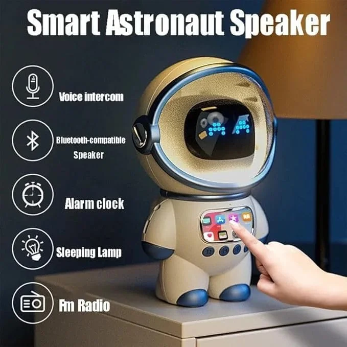 اسپیکر هوشمند فضانورد بی سیم بلوتوثی - اسپیکر بلوتوثی چند منظوره ربات فضایی بی سیم با ساب ووفر، چراغ های LED، صدای بهبود یافته و طراحی قابل حمل برای کودکان