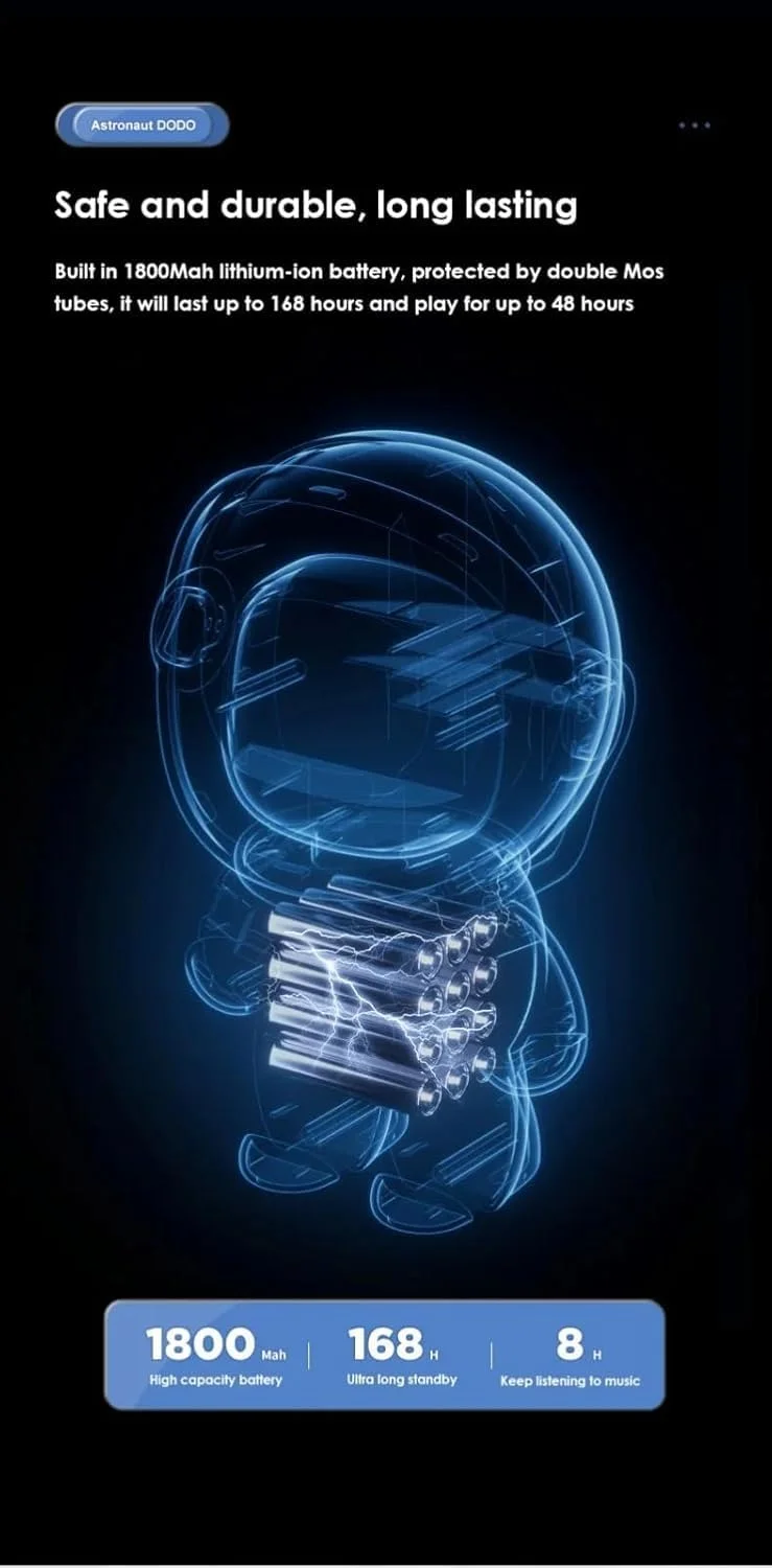 اسپیکر هوشمند فضانورد بی سیم بلوتوثی - اسپیکر بلوتوثی چند منظوره ربات فضایی بی سیم با ساب ووفر، چراغ های LED، صدای بهبود یافته و طراحی قابل حمل برای کودکان