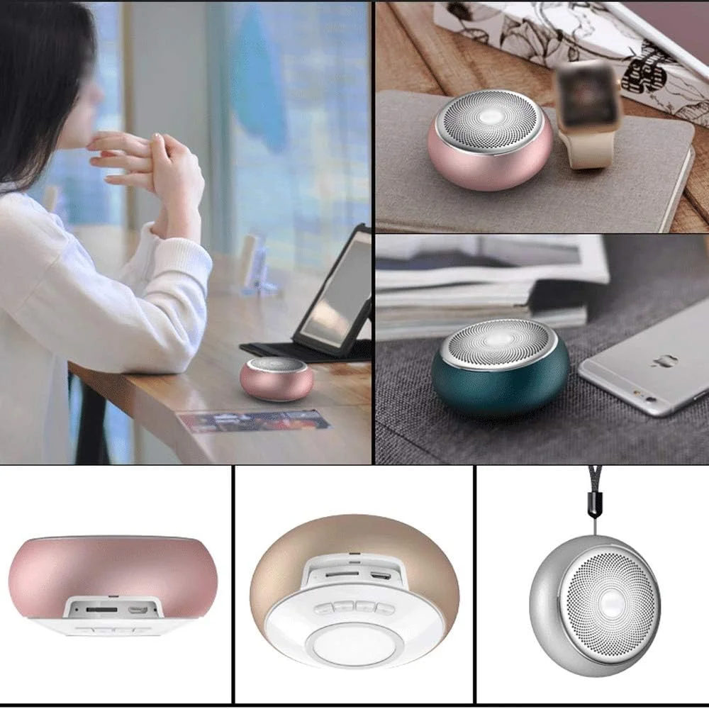 اسپیکر کامپیوتر HODORE، مینی اسپیکر بلوتوث قابل حمل استریو بی سیم واقعی ساب ووفر بلندگوی هندزفری با میکروفون برای تلفن های هوشمند (رنگ: نقره ای)