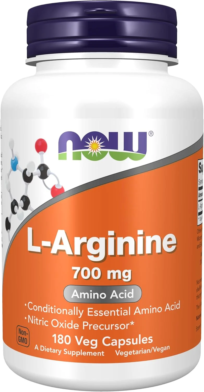 NOW Supplements, ال-آرژنین 700 میلی گرم، پیش ساز اکسید نیتریک*، آمینو اسید، 180 کپسول گیاهی